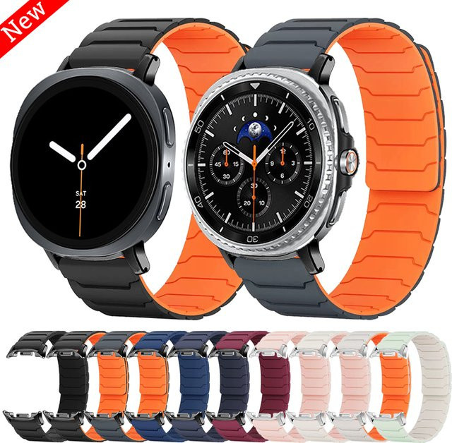 Samsung Uhrenarmband Silikon, Magnetschlaufe, Schwarz, Galaxy Watch 8 - Bild 1