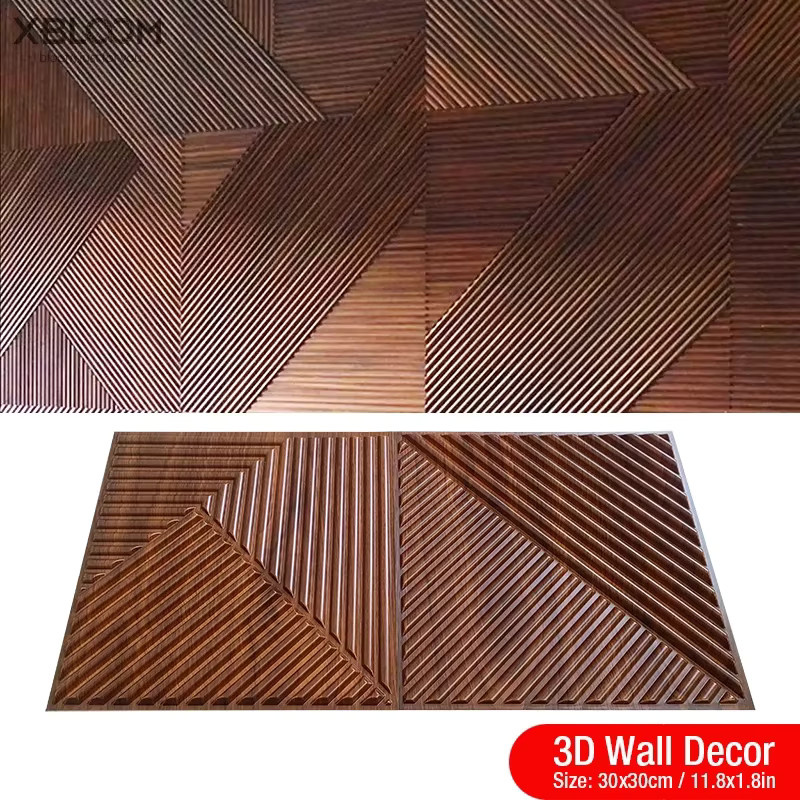 12 Stück XBLOOM 3D-Wandaufkleber in Holzoptik Weiß, wasserdichte Wandpaneele für Wohnzimmer, Badezimmer und Küche, B/H: 30 x 30 cm - Bild 2