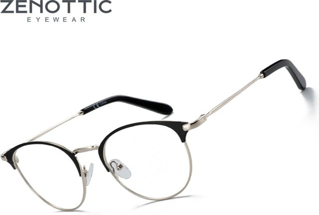 ZENOTTIC Brillenrahmen Rund, Metall, Unisex - Bild 1