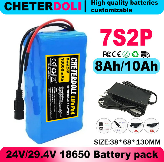 Aleaivy Li-Ion Akku Pack 29,4 V 8000 mAh Blau mit BMS für LED, Lampe und Kamera - Bild 1