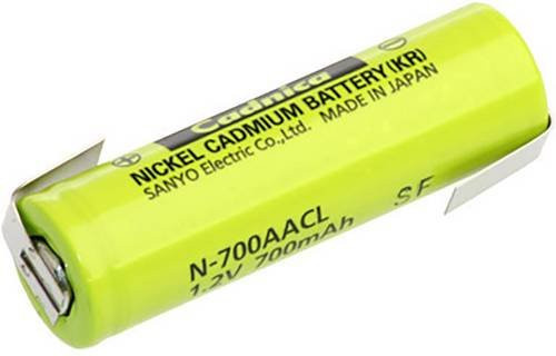 Panasonic AA ZLF Spezial-Akku Mignon mit Z-Lötfahne NiCd 1.2V 700 mAh in Gelb - Bild 1