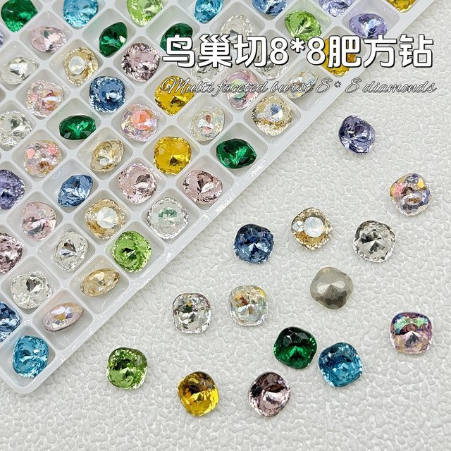 Zhou Nailart Nagelsteine, 50 Stück, 8mm, Unregelmäßige Spitzkristalle, Glänzend - Bild 1