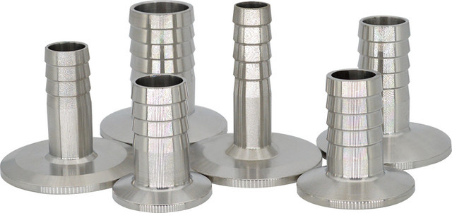 YQBS Tri Clamp Ferrule Schlauch-Widerhaken-Adapter aus 304 Edelstahl in Silber für Sanitärschläuche und Heimbrauen - Bild 1
