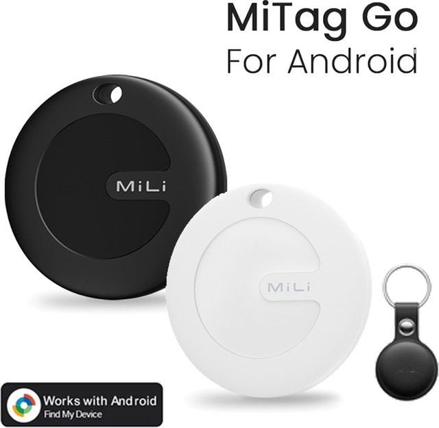 Mitag Tracker Tag Android Item Finder für Google Find My Device App zum Tracking von Schlüsseln, Taschen und Geldbörsen in Schwarz oder Weiß - Bild 1