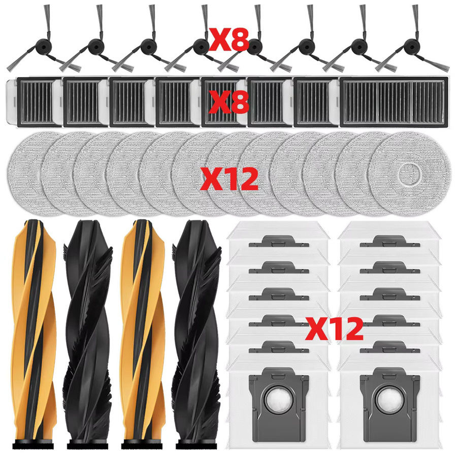 Dreame Zubehör-Set für X50s Pro Master, Matrix 10 und Matrix 10 Ultra mit Hauptbürste, Seitenbürste, Wischmopp-Tüchern und Staubbeuteln in Multicolor - Bild 2