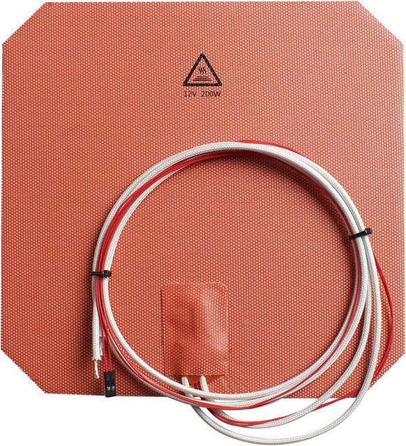 Anycubic Silikon-Heizkissen 12V 200W mit eingebautem NTC100K-Thermistor für Anycubic i3 Mega S Mega Pro, Anet A8 und A6, Breite: 21,8 cm, Tiefe: 21,8 cm - Bild 1
