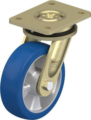 Blickle Lenkrolle LS-ALBS 160K in Blau und Silber mit Stahlgehäuse, Rad-Durchmesser: 160 mm, Tragfähigkeit: 580 kg - Bild 1