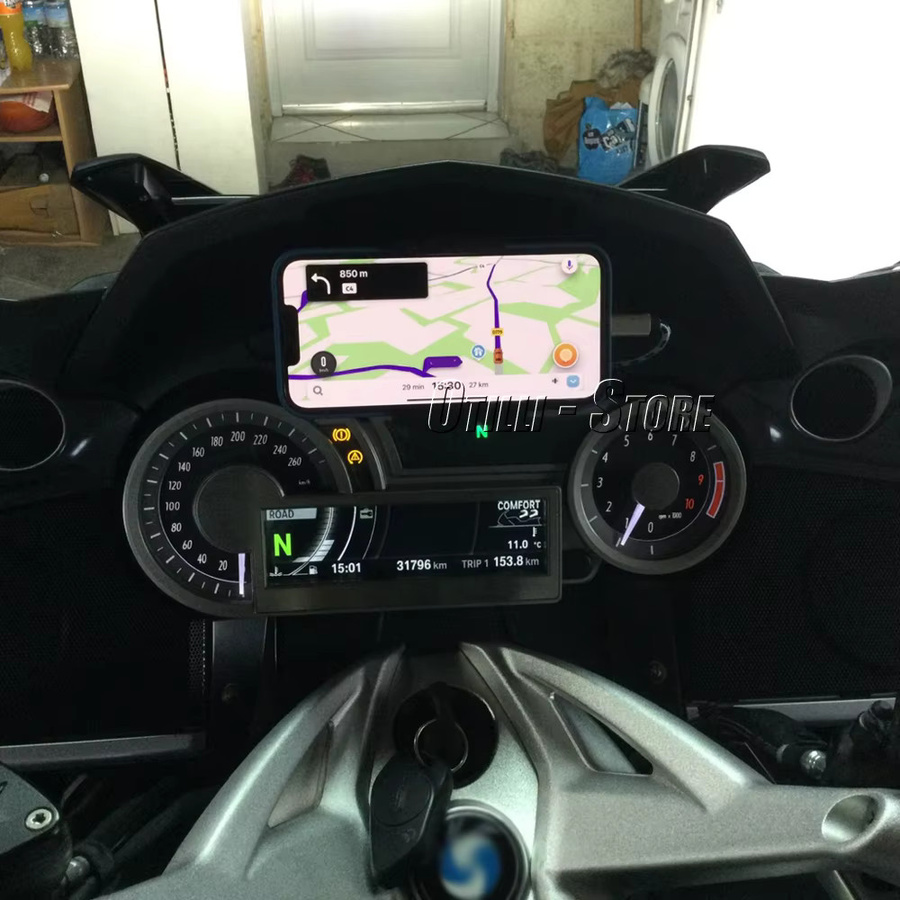 Otilli Stoßfester Motorrad Telefonhalter für BMW K1600B K1600GT K1600GTL, Schwarz - Bild 5