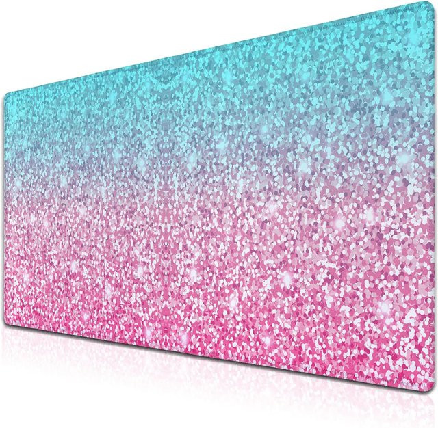 Extra große Gaming-Schreibtischunterlage in Pink, wasserdichtes und rutschfestes Mauspad mit genähten Kanten für Büro und Gaming - Bild 1