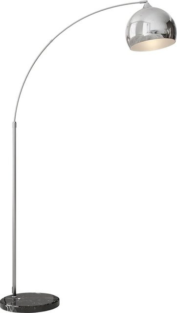HOMCOM Bogenleuchte aus Metall in Silber, höhenverstellbar mit E27 Sockel für bis zu 40W - Bild 1