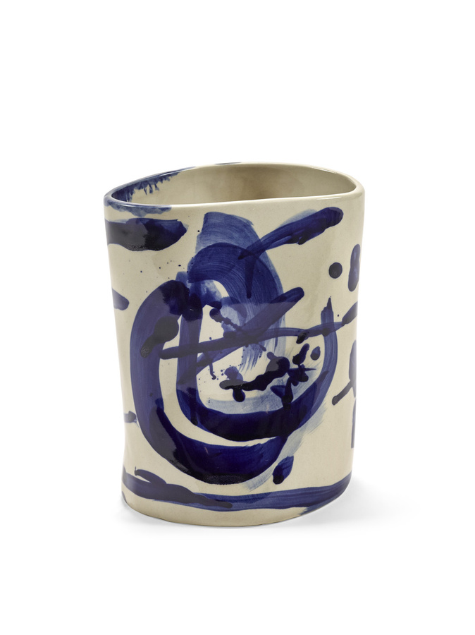 Serax Sophia Vase aus Steinzeug in Blau mit organischen Silhouetten für Schnittblumen - Bild 3