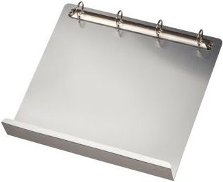 Djois Ringbuchbrett A4 in Silbergrau aus Recycling-Aluminium mit 4-Ring-Mechanik und Stifthalterleiste - Bild 1