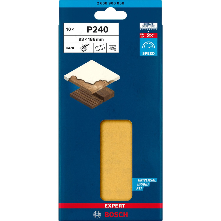 Bosch Expert Schwingschleifpapier gelocht Körnung 240 Gelb 10 Stück - Bild 3