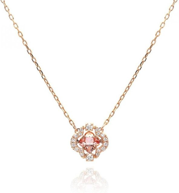 Swarovski Halskette, Kleeblatt, Kristall, Roségold, Damen - Bild 1