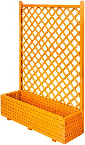 Mr. GARDENER Blumenkasten mit Rankgitter aus Holz in Honigbraun und Beige, B: 120 cm, H: 170 cm - Bild 1