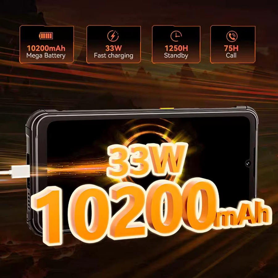 Cubot KingKong ACE 5 Robustes Smartphone in Schwarz mit 256GB ROM, 20GB RAM, 10200mAh Akku und 6,745 Zoll 120Hz Display sowie NFC und Android 16 - Bild 2
