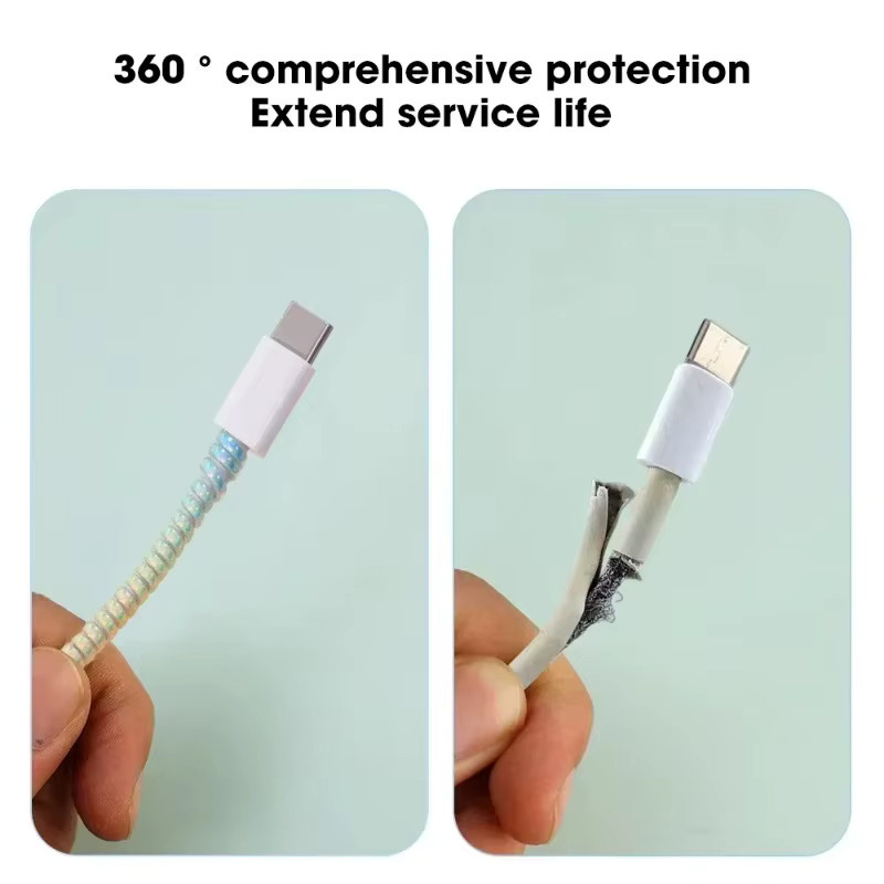 Spiral USB-Ladekabel Schutzhülle aus TPU in Mehrfarbig für Samsung, iPhone und Huawei - Bild 3