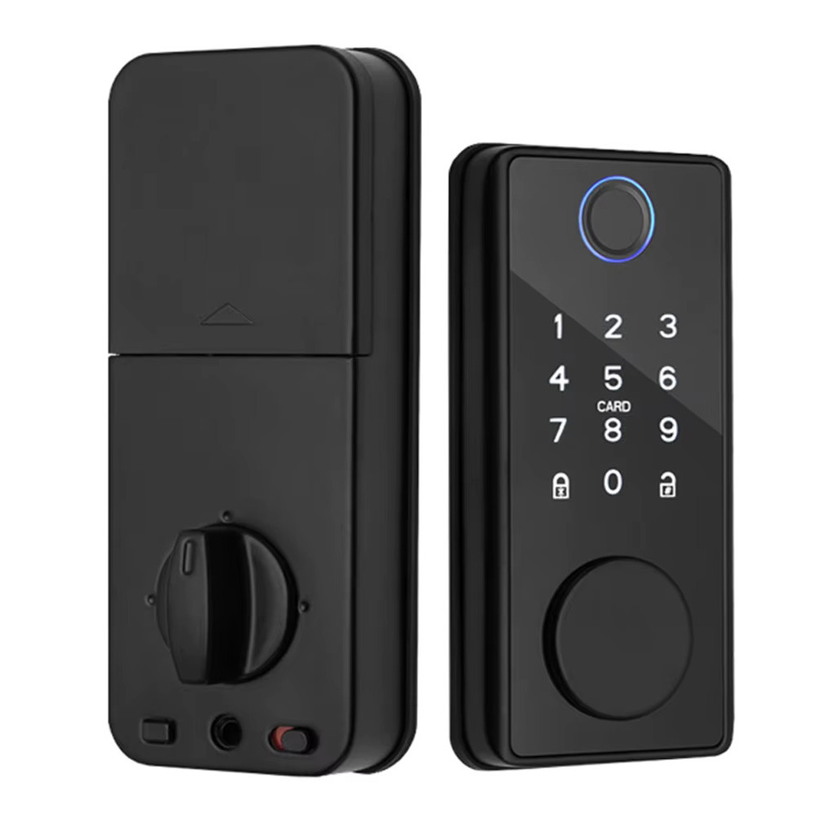 Elektronisches Holztürschloss von Asia-Teco in Schwarz mit Fingerabdruck, Passwort, Bluetooth und Tuya-App-Unterstützung inklusive mechanischem Schlüssel - Bild 5