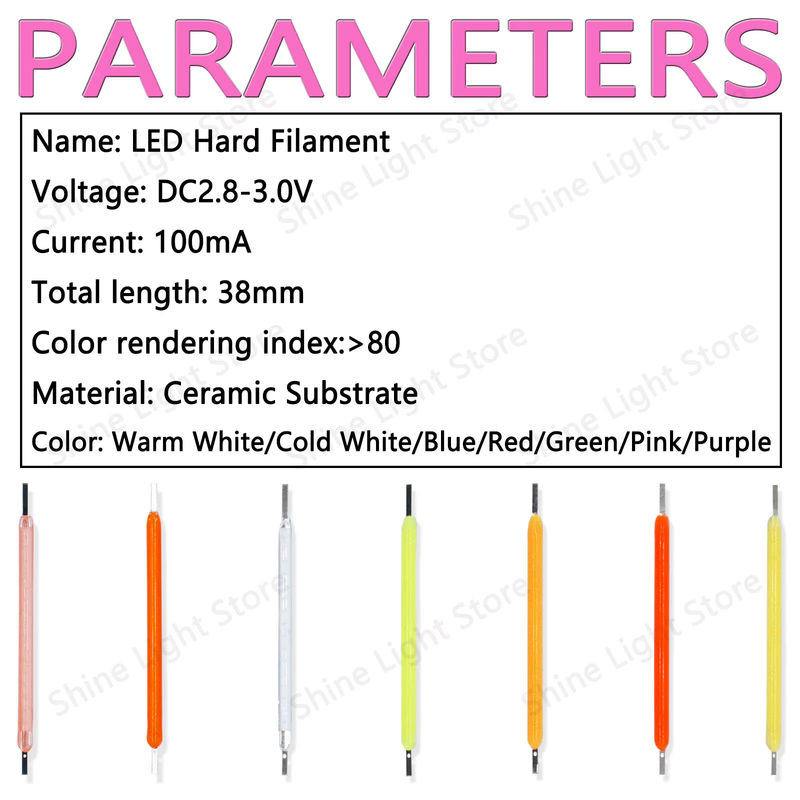 DT&ZM LED Filament COB Diode für Edison Birnen, 3V, Länge: 38 mm - Bild 3