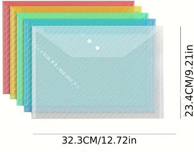 Transparente A4 Aktenmappe mit Druckknopfverschluss aus PP, Weiß, großes Fassungsvermögen für Dokumente und Prüfungsunterlagen - Bild 1