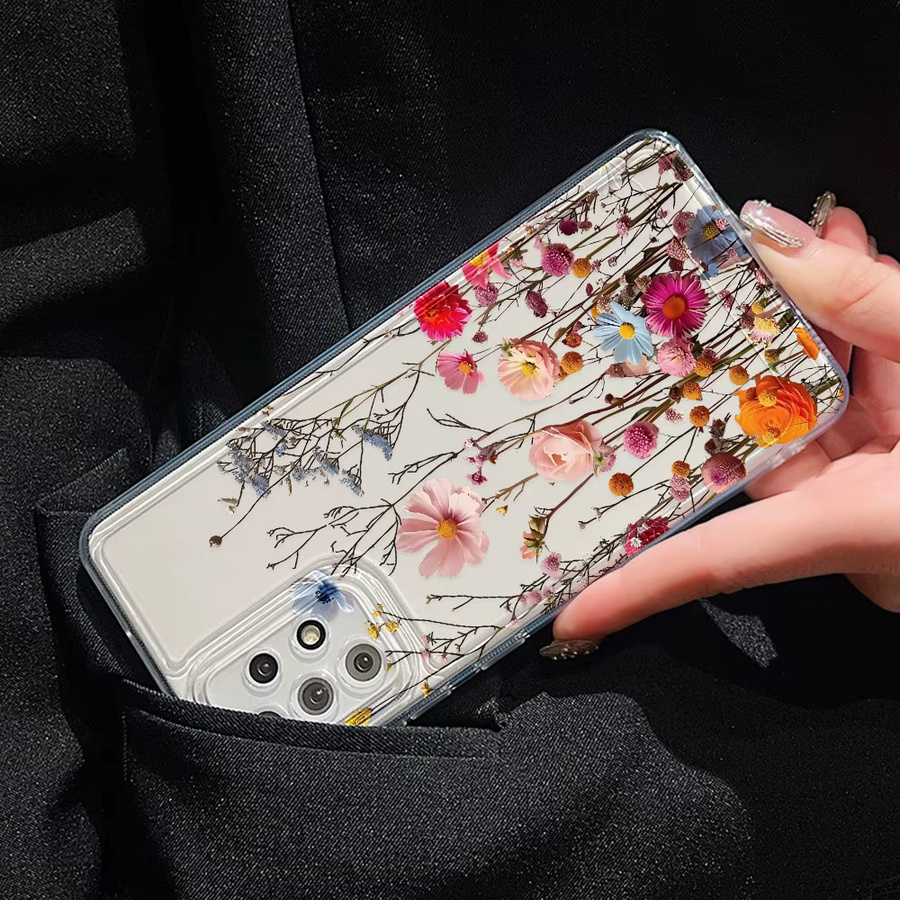 Transparente Handyhülle mit Blumen-Design für Samsung Galaxy S25 Ultra, S24 Ultra, S23 FE, S24 FE, S22, S21, S20, S25 Plus und S10+ - Bild 4