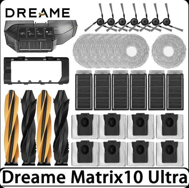 Dreame Matrix10 Ultra Staubsauger Zubehörset mit Hauptbürste, Seitenbürsten, HEPA-Filtern, Wischtüchern und Staubbeuteln - Bild 1