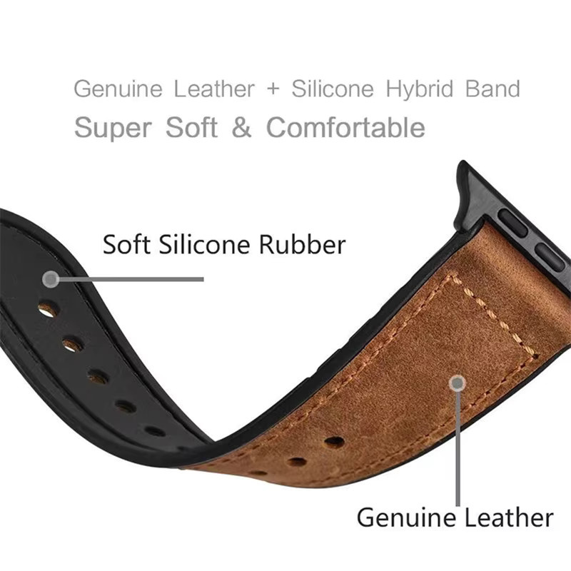 TINUORA Uhrenarmband Leder, Silikon, Herren - Bild 4