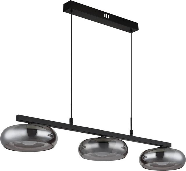 GLOBO Hängeleuchte CARLENE in Schwarz mit Rauchglas und Metall, höhenverstellbar, B/H/T: 26 x 91 x 17 cm - Bild 1