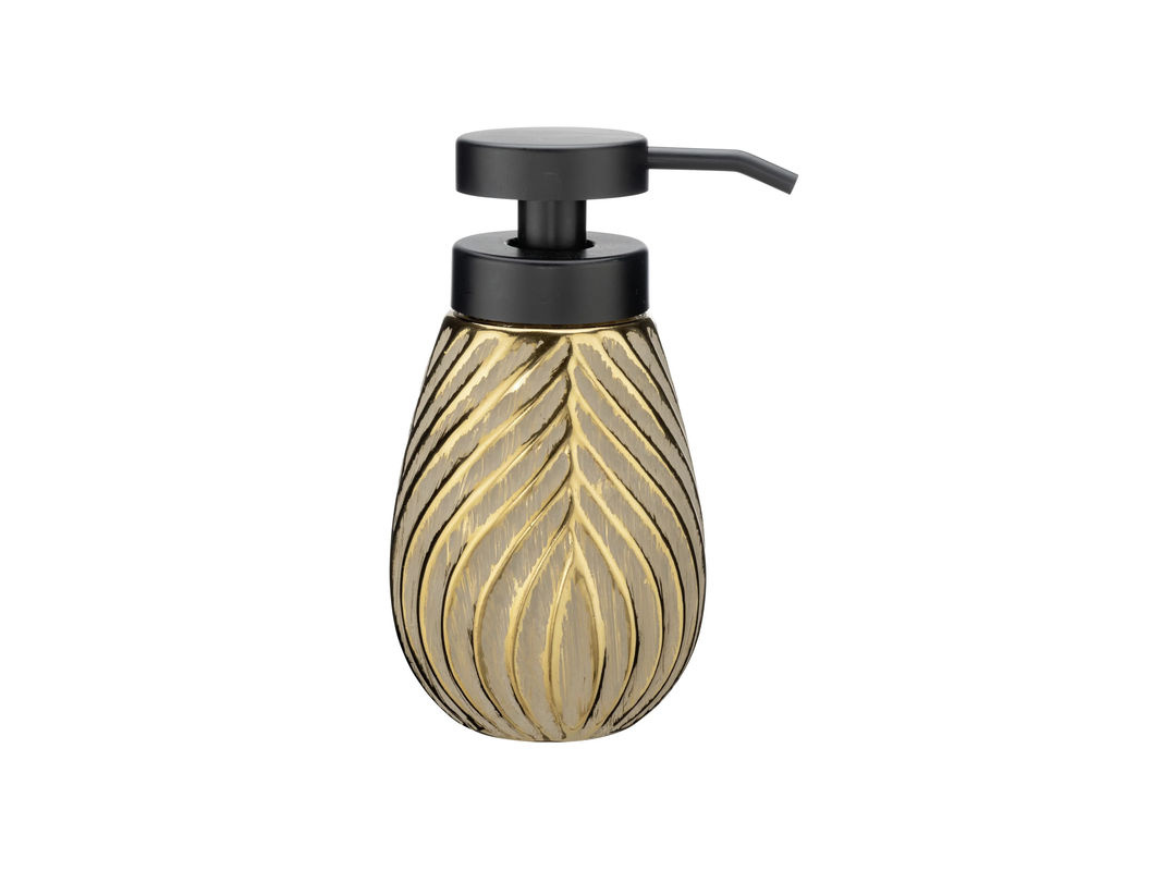 WENKO Bad-Accessoire Set Idro 2-teilig aus Keramik mit Seifenspender und Becher in Gold oder Schwarz - Bild 3