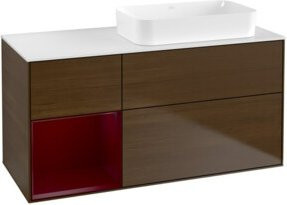 V&B Waschtischunterschrank Finion mit Regalfach links in Peony und Walnussfurnier, B/T: 120 x 60 cm - Bild 1