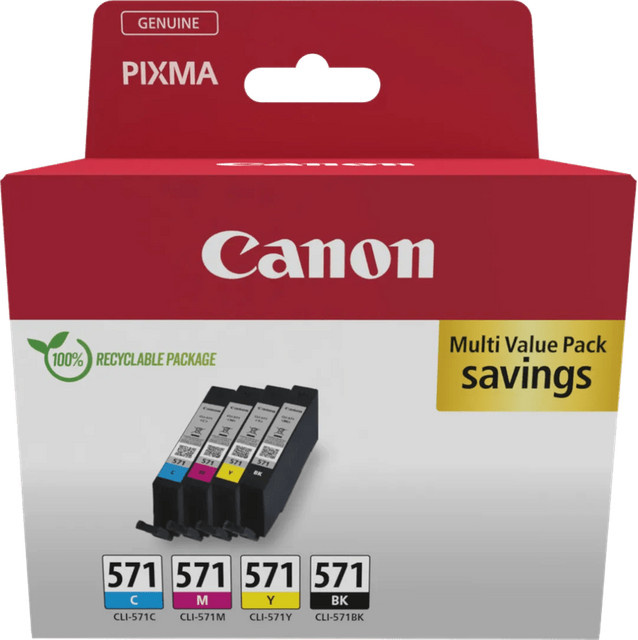 Canon CLI-571 Multipack Tintenpatronen für Inkjet-Drucker, 4er-Pack (Schwarz, Gelb, Cyan, Magenta) - Bild 2