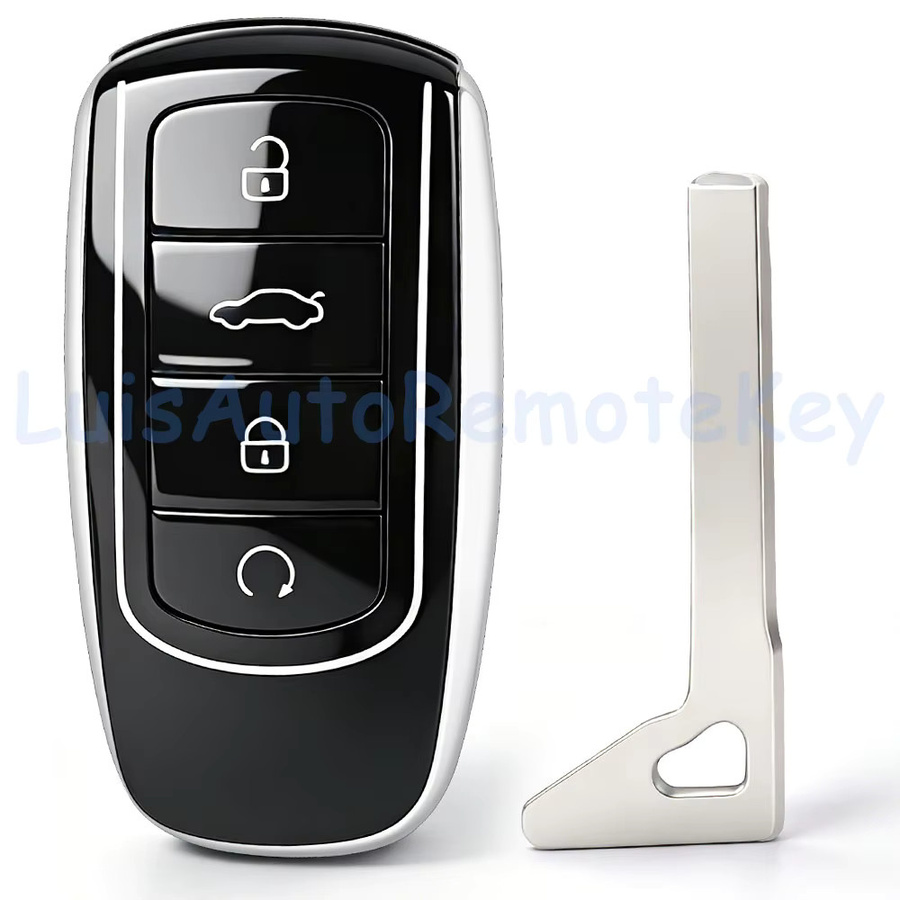 DIYKEY 4-Tasten-Gehäuse Smart-Fernbedienung Autoschlüssel-Hülle Ersatz für Chery Tiggo 8 Plus Tiggo 8 Pro OMODA in Schwarz - Bild 2