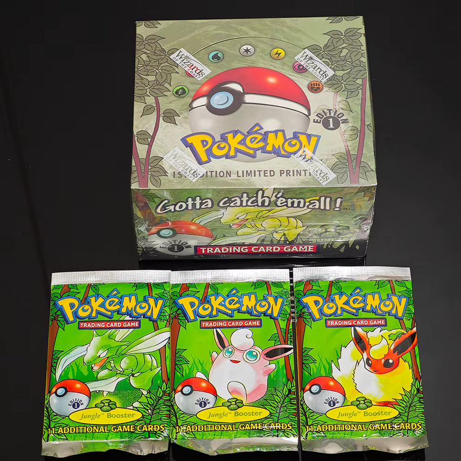 Bandai Pokémon 1. Edition Klassisches Basis-Dschungel-Raketen-Fossil-Set, Kartensammlung, 36 Packungen - Bild 4