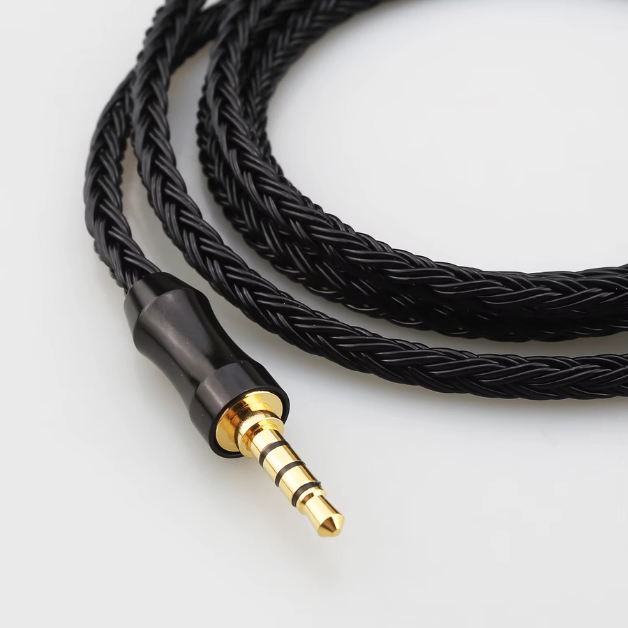 Audiocrast 16-adriges 6N OCC versilbertes Kopfhörer-Ersatzkabel, symmetrisches TRRS-Upgrade-Kabel von 4,4 mm auf 3,5 mm Jack, Schwarz/Silber, für HIFIMAN Beats DEVA pro HE-R9 - Bild 4