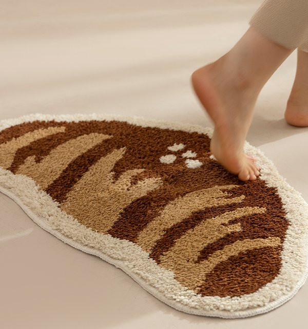 VIKAMA Mini-Brotmatte oval, rutschfest und weich, ideal für Flur, Eingangsbereich oder Badezimmer, B/T: 60,0 x 40,0 cm - Bild 1