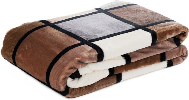 GÖZZE Deko mit Cashmere-Feeling in Taupe, Creme und Schoko, B/T: 200 x 150 cm - Bild 1