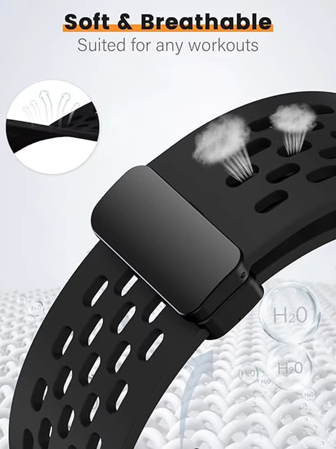 KILPILLS Uhrenarmband Silikon, Magnetband, Schwarz, Samsung Galaxy Watch 8 - Bild 3