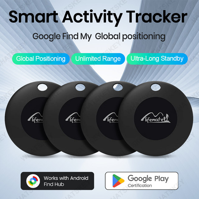 Lifemate Bluetooth GPS Tracker Lifemate Tag für Google Find My Device, Schlüsselfinder und Gepäck-Tracker, Schwarz - Bild 1