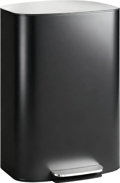 HOMCOM Mülleimer aus Edelstahl in Schwarz, B/T/H: 36,5 x 45,1 x 62,2 cm - Bild 1