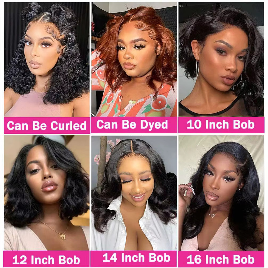 xbeauty Bob Perücke, Echthaar, Brasilianische Körperwelle, Damen - Bild 6