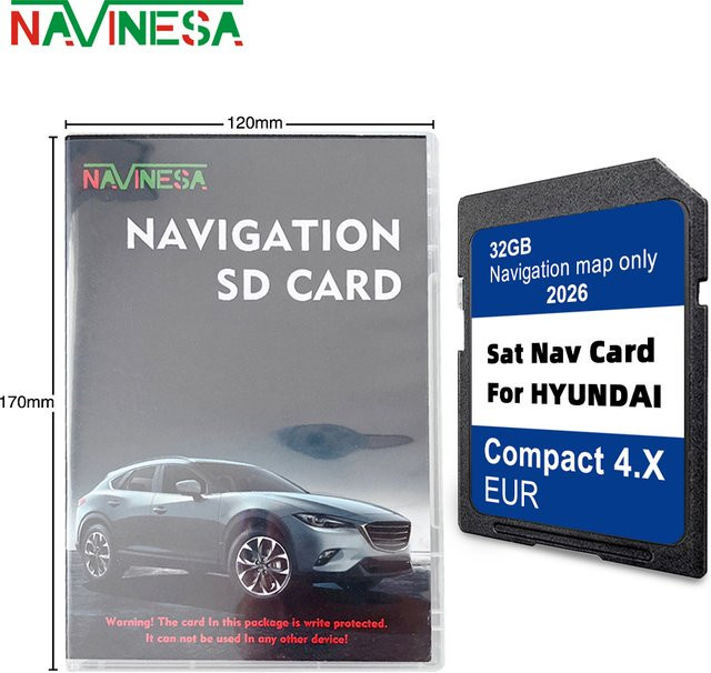 Navinesa SD-Karte für Hyundai H350 i40 i40VFIA i40VFSD i40VFSDIA mit Europa-Karte 2026 GEN4 Compact 4.X - Bild 1