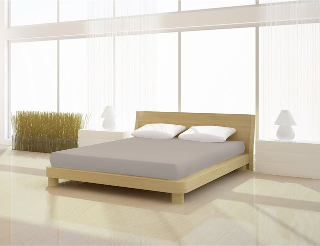 Mr. Sandman Spannbetttuch de luxe aus Elastan in Grau, B/T: 180 x 200 cm, H: 220 cm - Bild 1