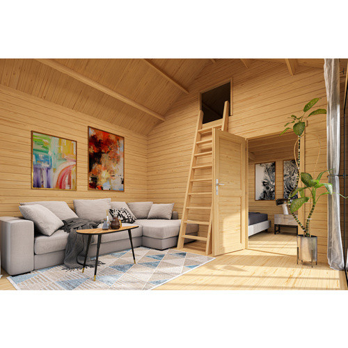 Lasita Gartenhaus Maja Murano mit Satteldach in Schwedenrot, B/H/T: 595 x 364,8 x 445,5 cm - Bild 4