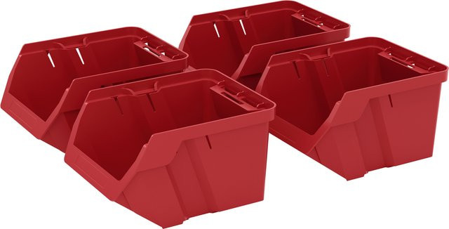 Parkside Sichtlagerkasten Set 4-teilig aus Kunststoff in Schwarz, Grün und Rot - Bild 1