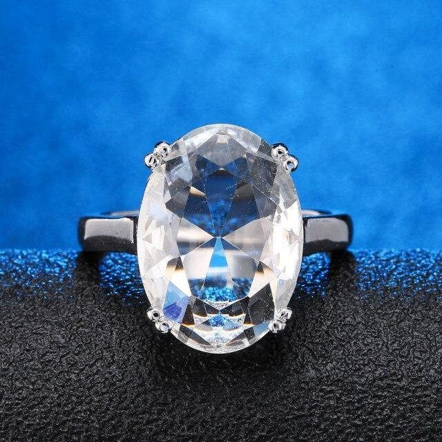 YIRAN Jewelry Verlobungsring 925 Silber, Zirkonia, Damen, ozeanblau - Bild 1