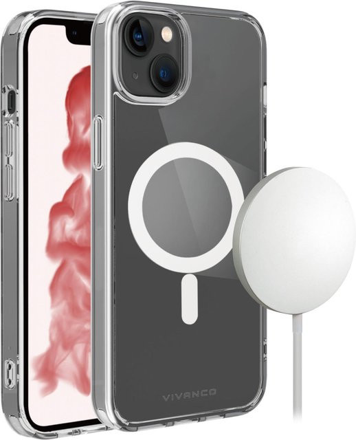 Vivanco Mag Steady Cover für iPhone 14 Plus, Transparent, mit Magnetic Wireless Charging Support - Bild 1