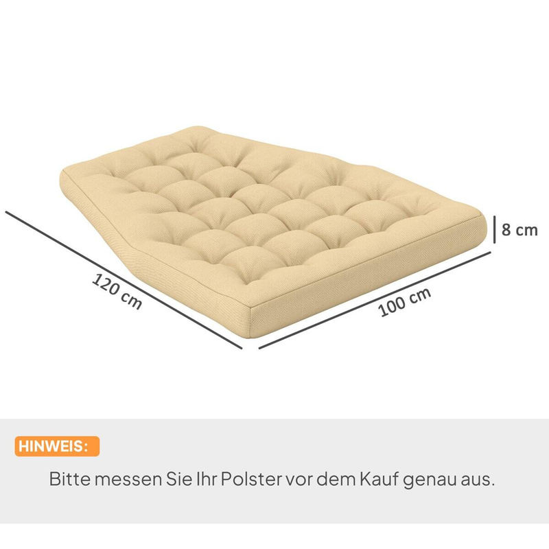 Outsunny Sitzkissen mit Rückenlehne beige, wasserabweisendes Polster für Schaukelstühle und Hängekörbe, B/H/T: 120 x 100 x 8 cm - Bild 4