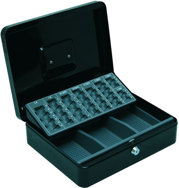 BASI Euro-Geldkassette EGK 100 in Schwarz aus Stahl, B/T/H: 30,0 x 24,0 x 9,0 cm - Bild 1