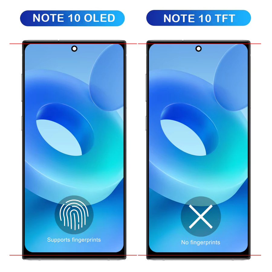 Samsung Note 10 N970 SM-N970F OLED Display mit Rahmen und LCD Touch Screen Digitizer in Schwarz - Bild 2