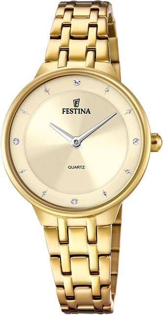 Festina Damenuhr Mademoiselle, Quarz, Edelstahl, Gold, 30 mm, 5 ATM - Bild 1